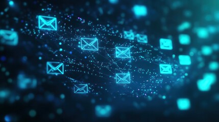 Obraz premium Digital Mail Network Abstract Background