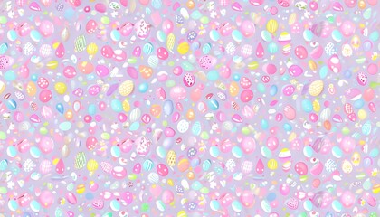 tiny easter eggs in a repeating pattern on a pastel background