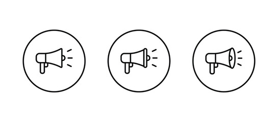 Megaphone icon set. Loudspeaker Symbol vector	