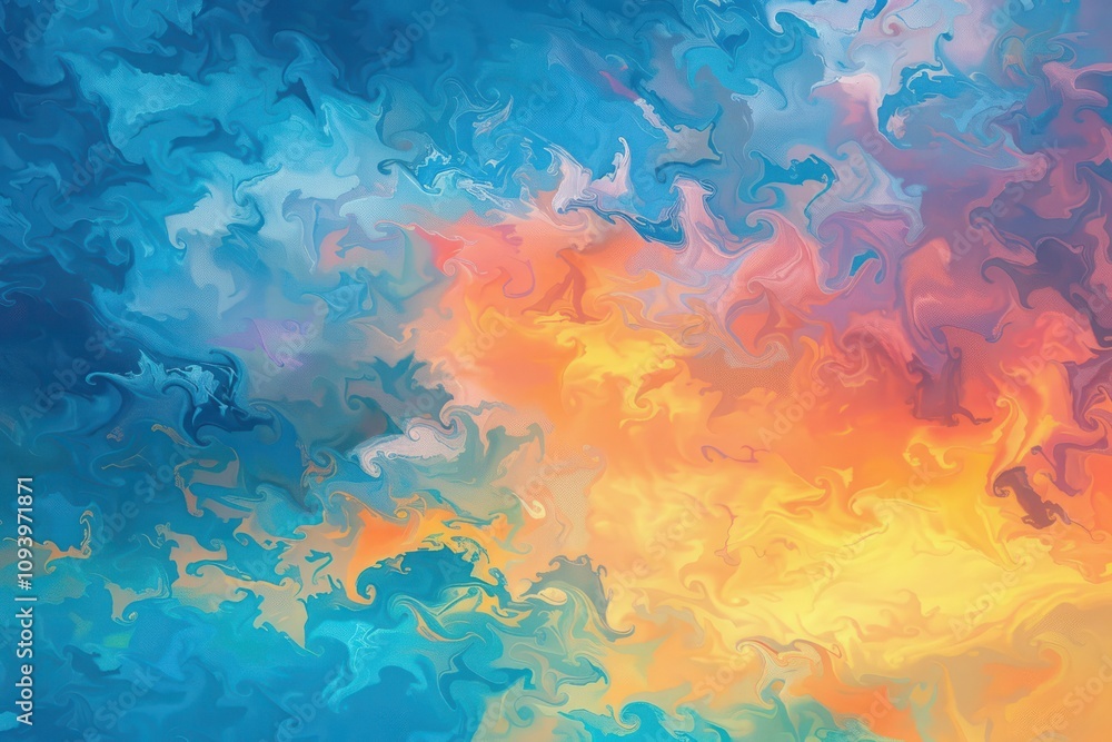 Poster Sky with Abstract Patterns Background
