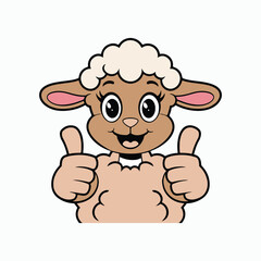 A Cartoon lamb or sheep vector illustration