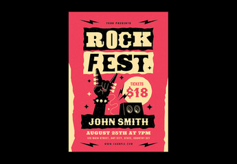 Red Rock Fest Music Event Flyer