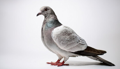 Obraz premium a portrait of Pigeon in full detail, isolated on a white background