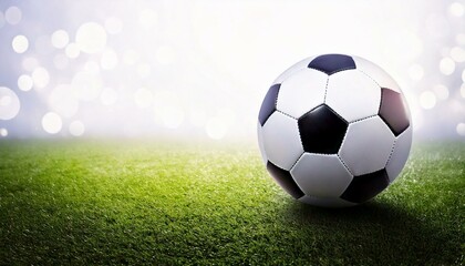 Soccer ball on green grass. Soccer ball on field. Football.