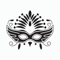 abstract design element, Bohemian Festive Masks Silhouette vector illustration