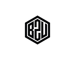 BZU logo design vector template. BZU