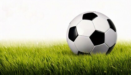 Obraz premium Soccer ball on grass. Football. Soccer background.