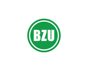 BZU logo design vector template. BZU