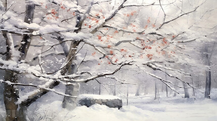 The crystal of white and clear snow, the beauty of winter snow mountains