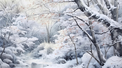 The crystal of white and clear snow, the beauty of winter snow mountains