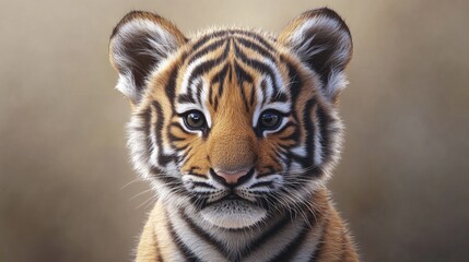 Fototapeta premium Adorable Tiger Cub Portrait