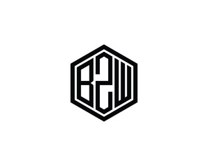 BZW logo design vector template. BZW