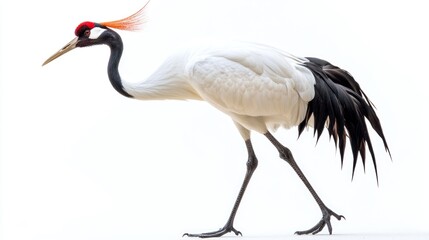 Fototapeta premium Elegant Red crowned Crane Bird Wildlife Photography