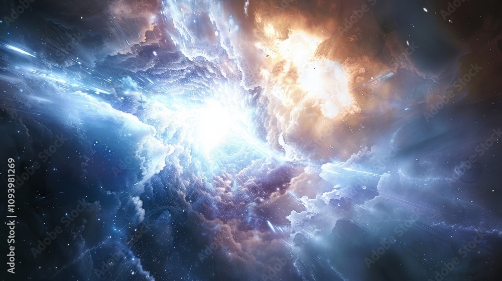 Aufkleber a shocking burst of cosmic waves emanating from a distant explosion and lighting up the darkness of 