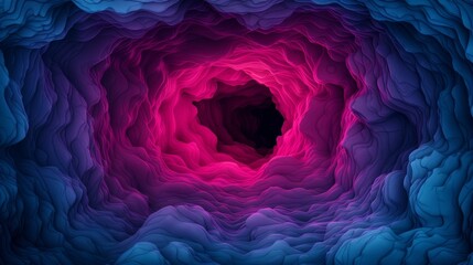 Obraz premium Abstract tunnel with vibrant colors and depth.
