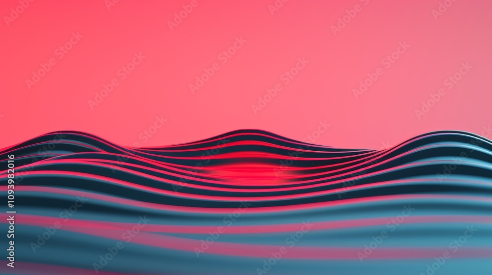 Poster abstract wave pattern with gradient colors.