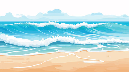 Obraz premium Close-up of Sea Water, Sand, and Waves Background