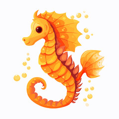 Obraz premium Seahorse Vector Illustration Isolated on White Background