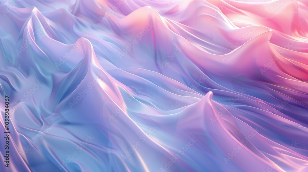 Poster abstract 3d render. colorful background design with soft, wavy waves. modern abstract wave backgroun