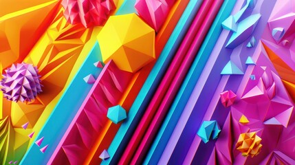 Abstract 3D texture Rainbow geometric colorful background