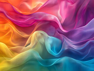 Obraz premium Holographic neon background ,Colorful psychedelic abstract. Pastel color waves for background