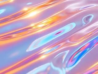 Holographic neon background ,Colorful psychedelic abstract. Pastel color waves for background