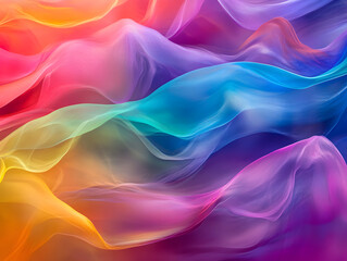 Obraz premium Holographic neon background ,Colorful psychedelic abstract. Pastel color waves for background