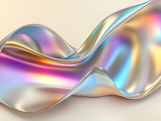 Naklejka premium Holographic neon background ,Colorful psychedelic abstract. Pastel color waves for background