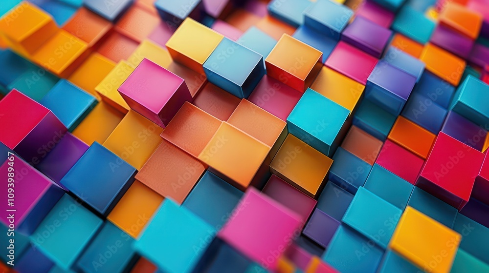 Poster abstract background of colorful squares abstract