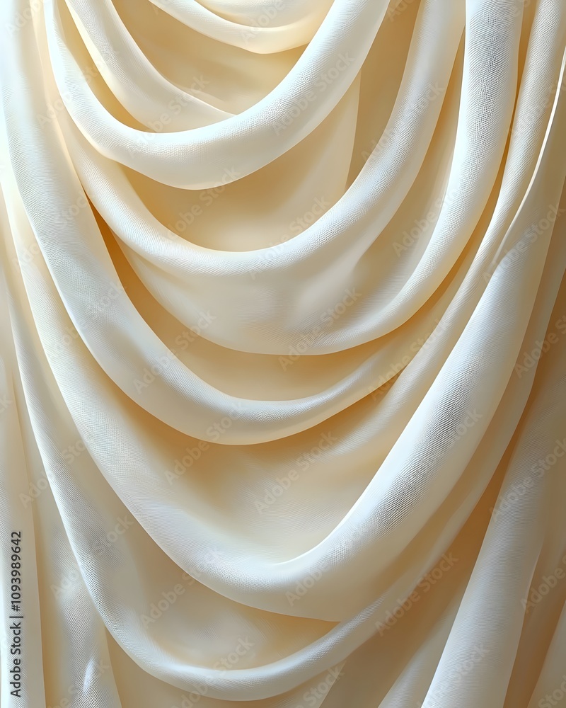 Poster elegant cream-colored fabric draped in soft folds, creating a graceful and luxurious texture that ad