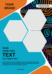 Flyer layout design with batik motif