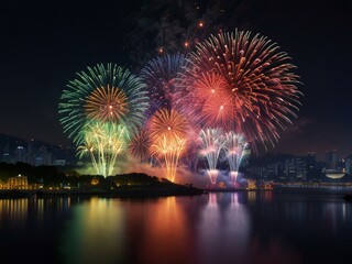 fireworks over the river