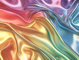 Obraz premium Holographic neon background ,Colorful psychedelic abstract. Pastel color waves for background