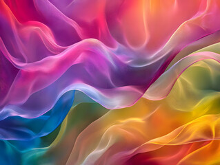 Obraz premium Holographic neon background ,Colorful psychedelic abstract. Pastel color waves for background