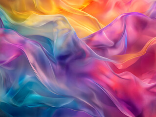 Fototapeta premium Holographic Background. Iridescent Fabric with Holographic Texture, Vibrant Abstract Background.