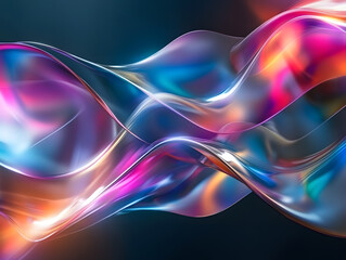 Holographic Background. Iridescent Fabric with Holographic Texture, Vibrant Abstract Background.