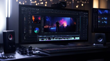 An organized video editing timeline with sections for color grading