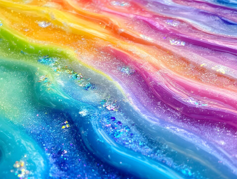 Holographic neon background ,Colorful psychedelic abstract. Pastel color waves for background