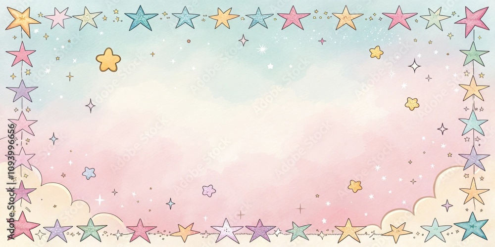 Aufkleber dreamy glow a webpage featuring a soft pastel background encircled by a ling border of tiny stars th