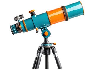 Brightly Colored Telescope on a Tripod, Ideal for Stargazing, Astronomy Enthusiasts, and Science Education Activities in a Home Environment