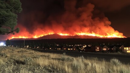 Forest Fire at Night