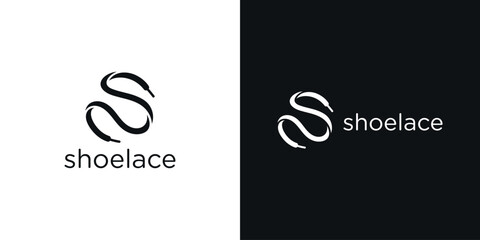 letter S with shoelace shape logo design graphic icon