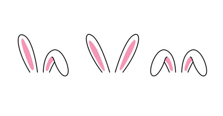 Set of rabbits's ears. Easter bunny headband, funny animal character