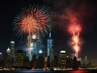 fireworks over the river