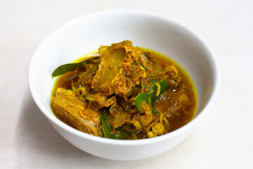 Thai food southern-style pork bone curry with curry paste | Food photography