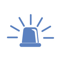 Emergency flashers siren icon. blue emergency siren icon in flat style. Vector illustration.