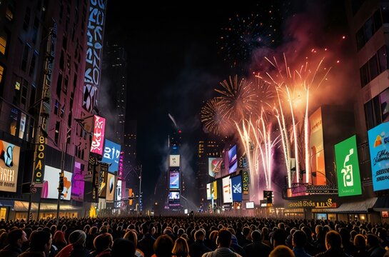 fireworks in the city