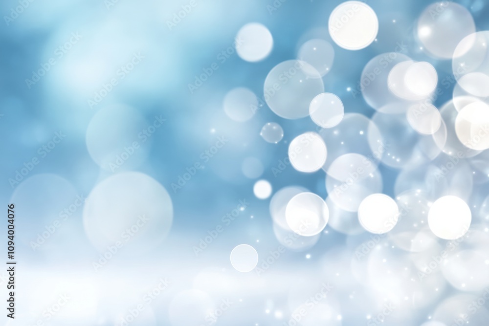 Aufkleber glittering effects sparkle against a soft blue background, creating an enchanting bokeh atmosphere. 