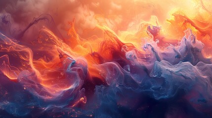 Fototapeta premium Abstract Art: Flowing Colors and Glowing Textures