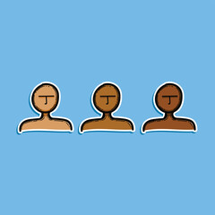 Diverse people front face together multiethnic vector illustration design isolated in a blue background